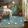 Washable Modern Tree Leaves Printed Rug Non Slip Low Pile Rug Soft Throw Floor Cover Foldable Indoor Carpet for Living Room Bedroom Playroom Nursery - 4 of 4