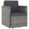 vidaXL Stylish Patio Chair with Cushions - Weather-Resistant Poly Rattan Furniture for Outdoor Use - Gray - 2 of 4