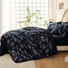 Full Size Reversible Floral Duvet Cover Set with Zipper, 3 Pieces Botanical Microfiber Bedding with 4 Ties 80x90 - 2 of 4
