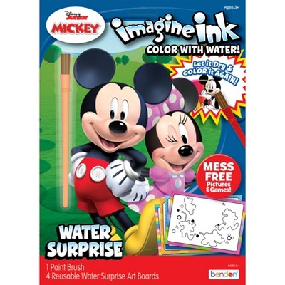 Imagine Ink Water Painting Books Set for Toddlers Kids Ages 3-5 ~ 3 Pack No  Mess Paint with Water Books with Water Surprise Brushes, Mickey Mouse