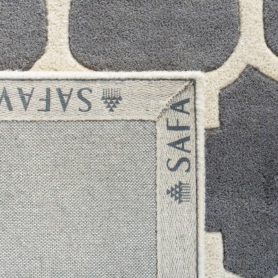 Gray and Ivory Hand-Tufted Wool Rectangular Area Rug