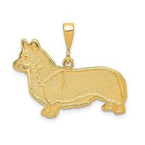 Black Bow Jewelry 14k Yellow Gold Welsh Corgi Dog Pendant - 1 of 4