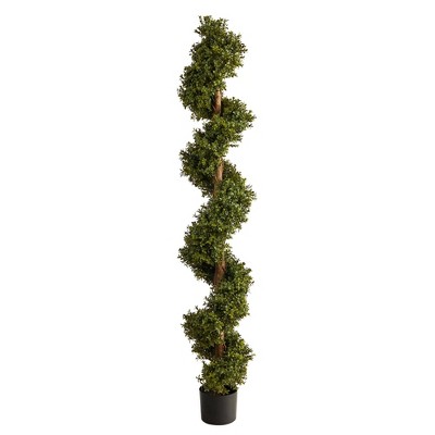 Nearly Natural 6’ Boxwood Spiral Topiary Artificial Tree