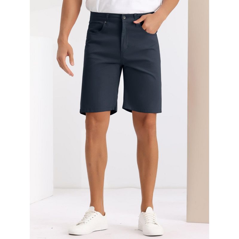 Lars Amadeus Men's Classic Fit Summer Flat Front Business Dress Chino Short, 2 of 6