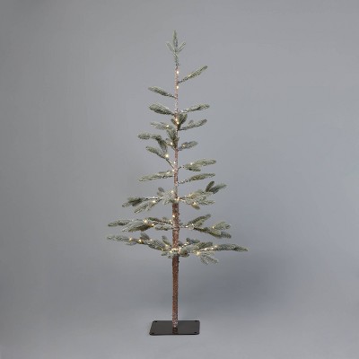 5' Pre-Lit LED Indexed Flocked Balsam Fir Artificial Christmas Tree Dewdrop Warm White Lights - Wondershop™