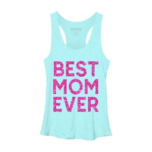 Women's Design By Humans Best Mom Ever Confetti Text By MeowShop Racerback Tank Top - 1 of 2