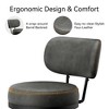 Vipbear Bar Stools Set of 2, Faux Leather 26" H Swivel Counter Height Barstools with Back, Mid Century Modern Bar Stools with Stylish Stitching, Black - 3 of 4