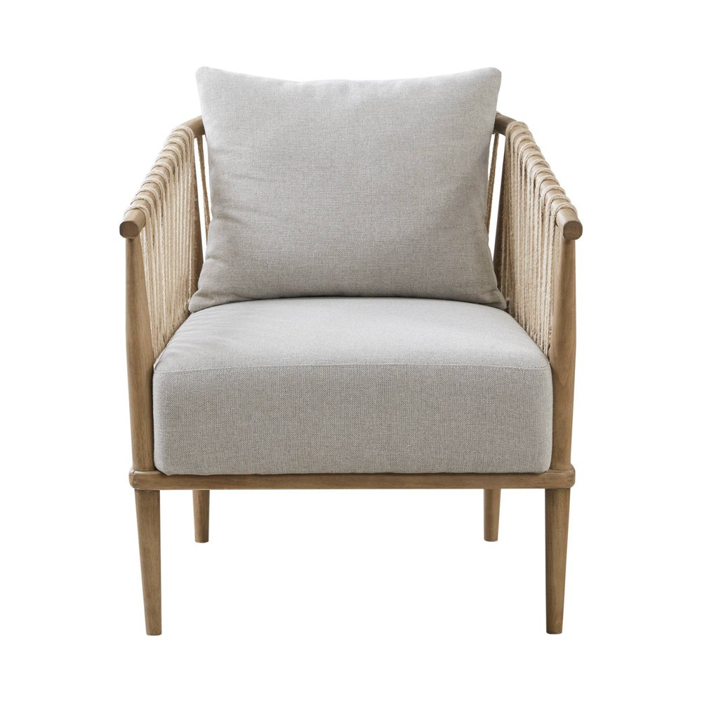 Photos - Coffee Table Leanne Accent Arm Chair Natural - Madison Park: Transitional Style, Polypr