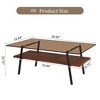 Lyngins 38.58" Modern Coffee Table with Tempered Glass Top, MDF Lower Panel & Metal Legs, 2-Tier Rectangle Center Table, Living Room Tea Table - 3 of 4