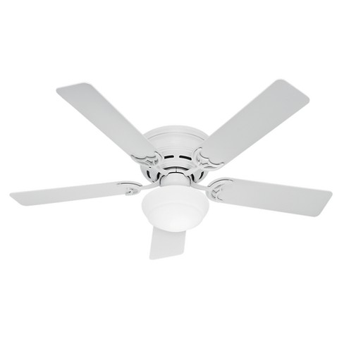 52 Low Profile Iii Plus White Ceiling Fan With Light Hunter Fan