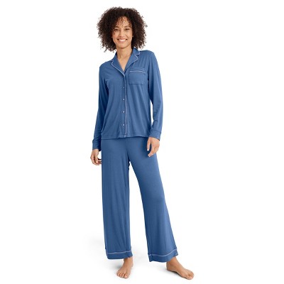 Jockey Women's Cooling Modal Notch Collar Long Sleeve Top & Pant Set