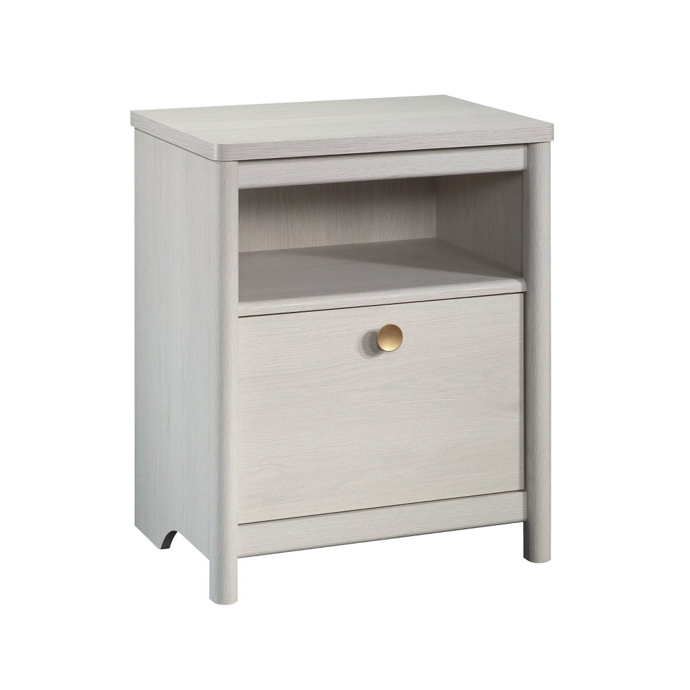 Photos - Storage Сabinet Sauder Dover Edge 1 Drawer Nightstand with Shelf Glacier Oak - : Mid-Centur 