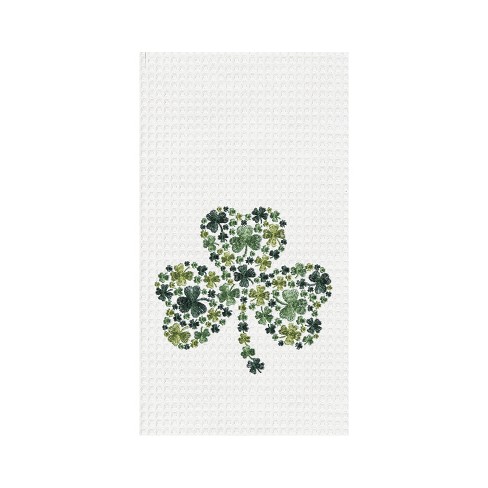 C&F Home Irish Shamrock Embroidered Waffle Weave Towel St. Patrick's Day 18" X 27" Machine Washable Kitchen Towel For Everyday Use Decor Decoration - image 1 of 4