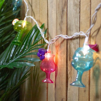 Multicolor Cocktail Glass String Lights for Outdoor Patio