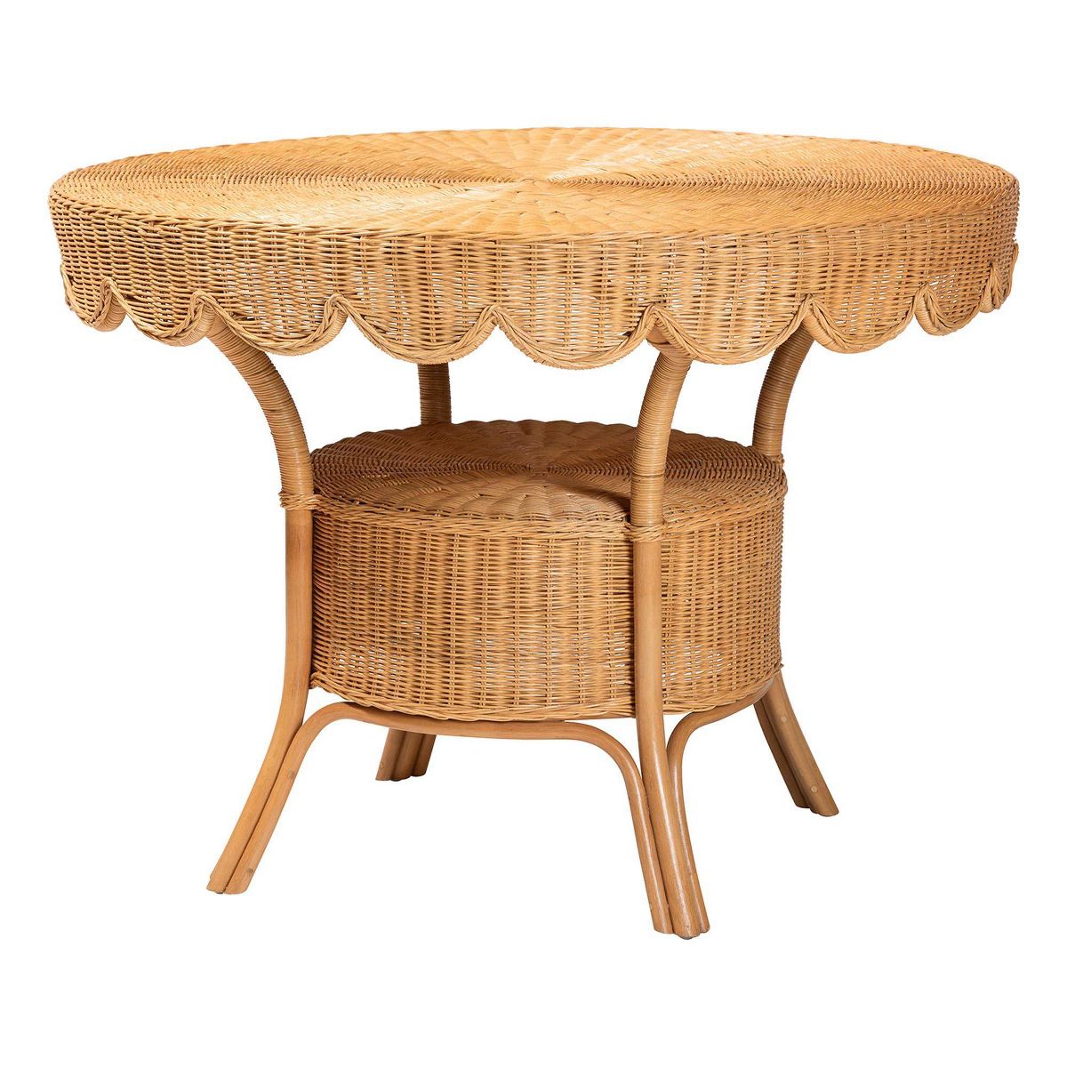 bali & pari Frayne Bohemian Rattan 3  Piece Dining Nook Set Light Honey