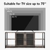 Farmhouse TV Stand for 65/75 Inch TVs, Rustic Wood Entertainment Center with Storage Cabinet and 2 Mesh Doors - 3 of 4