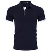 Mens Collared Shirts Short Sleeve Dry Fit Golf Polo Shirt Performance Fashion Plain Henley T-shirts - 3 of 4