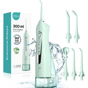 COSLUS Water Dental Flosser Teeth Pick: Portable Cordless Oral Irrigator 300ML Rechargeable Travel Irrigation Cleaner Electric Flossing Machine - 1 of 4