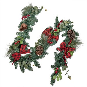 Kurt Adler Berries and Pinecone Ribbon Christmas Garland, Green, 6ft - 1 of 2