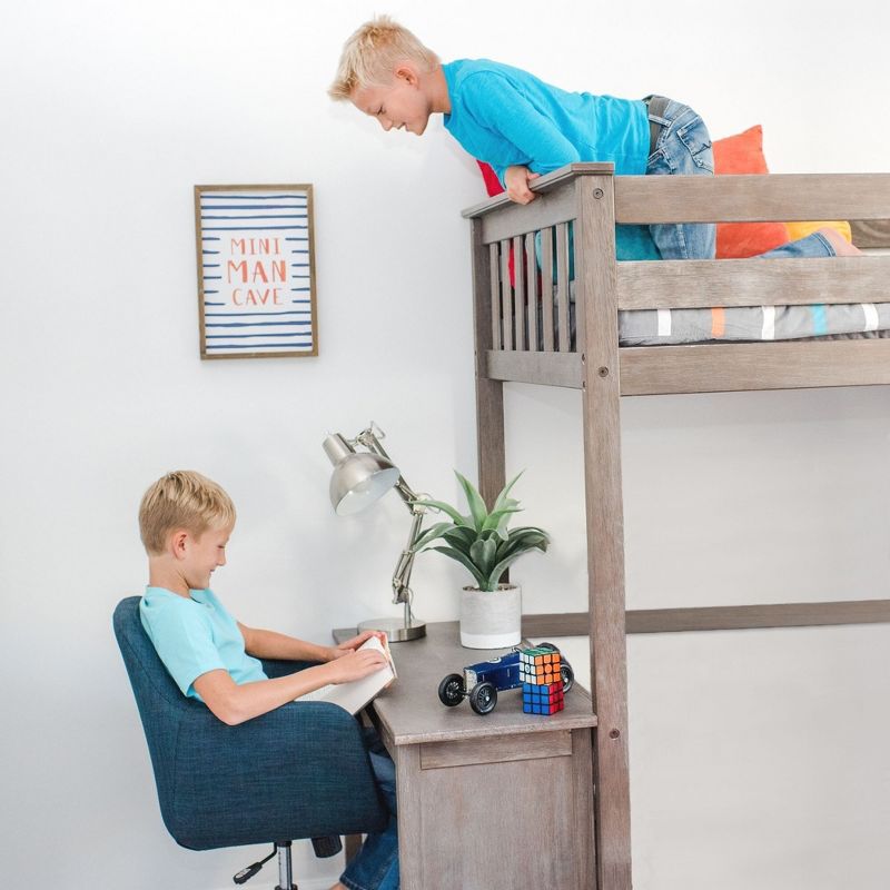 Max & Lily Twin-Size High Loft Bed with Desk, 5 of 7