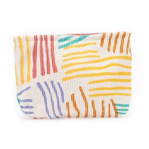Unique Bargains Women Portable Stripes Makeup Bag Assorted Color 1 Pc - 1 of 3