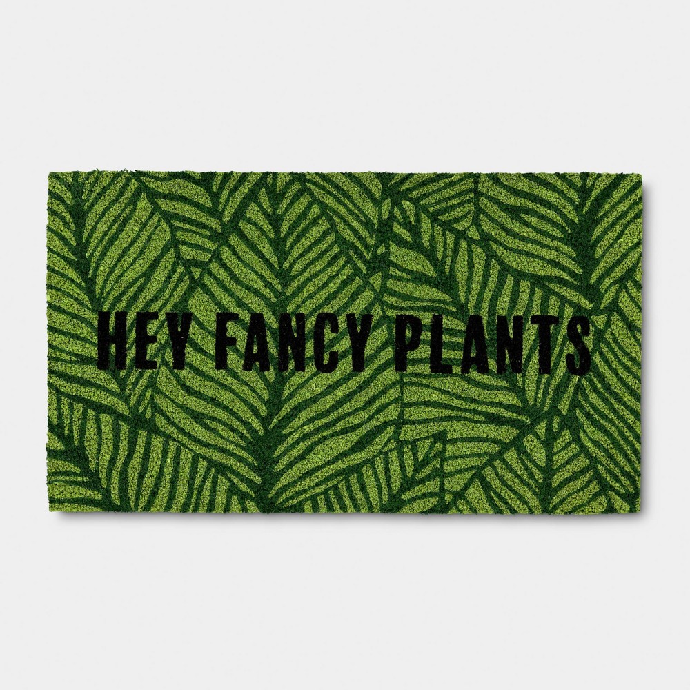 Hey Fancy Plants Rectangle Outdoor Doormat Green - Room Essentials™