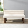 Okak Boucle Thfted Upholstered Dining Bench with Backrest & Wood Legs,Comfort Ottoman Double Seat for Dining Room,Bedroom - 2 of 4