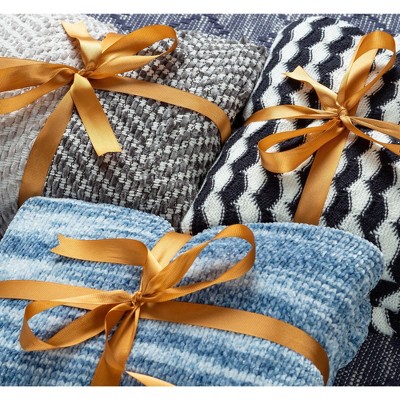 Sky Blue Knitted Chenille Throw Blanket, 50 x 65 Inches