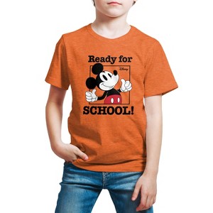 Boys' - Disney - Mickey Mouse Ready For School Short Sleeve Graphic T-Shirt - 1 of 4