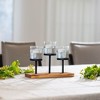 Le'raze Elegant Decorative Votive Candle Holder Centerpiece, 3 Glass Cups on Wood Base - 4 of 4