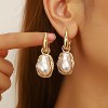 Baroque Pearl Earrings for Women Irregular Pearl Dangle Earrings Vintage Dangle Earring Bridal Wedding Jewelry - 2 of 4