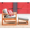 Galia 2pc Square Leg Acacia Wood Chair and Ottoman with Cushions - Brown - Saracina Home - 4 of 4