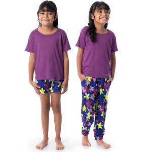 Fruit of the Loom Girls Loose Fit 3-Piece Pajama Set - 1 of 4