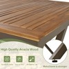 CAVINAS Dining Table Set for 7 Acacia Wood Tabletop Outdoor Table Metal Frame Outdoor Table and Chairs with 6 Chairs for Terrace, Garden - 2 of 4
