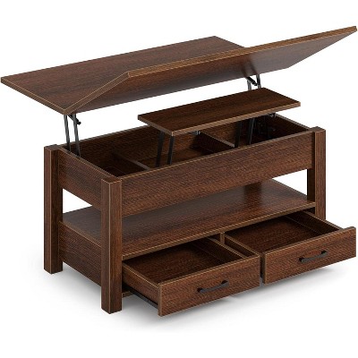 Adjustable Height Coffee Table - Converts to Dining/Desk w/ Hidden Storage, Modern Minimalist