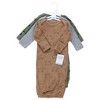 Hudson Baby Boys Thermal Gown 3pk, Bear Tree, Preemie - image 2 of 4