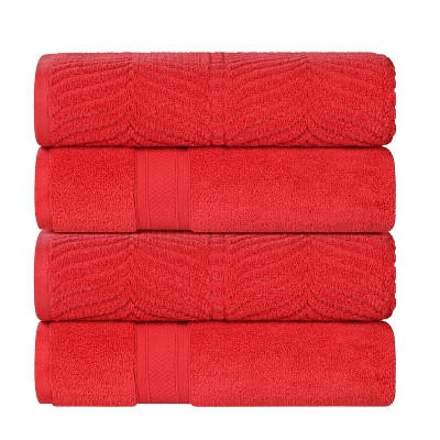 Chevron Zero Twist Cotton Solid and Jacquard Hand Towel Set of 6 by Blue Nile Mills
