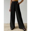 Womens Wide Leg Pants Elastic Waist Tie Front Casual Lounge Trousers - 3 of 4