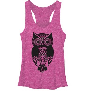 Women's Lost Gods Southwestern Owl Racerback Tank Top - 1 of 3