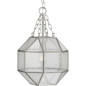 Progress Lighting, Mauldin, 1-Light Pendant, Brushed Nickel, Seeded Glass Shade - 1 of 3