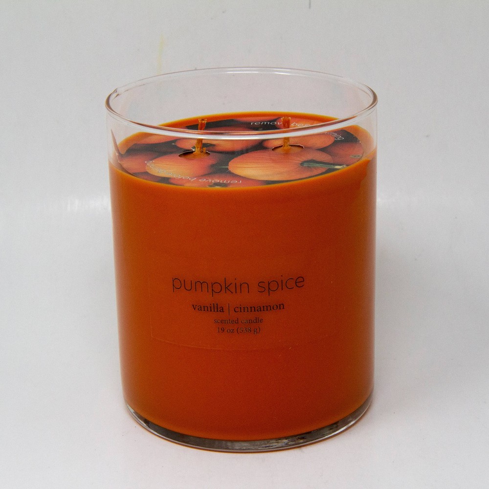 19oz Glass Jar 2-Wick Pumpkin Spice - Room Essentials