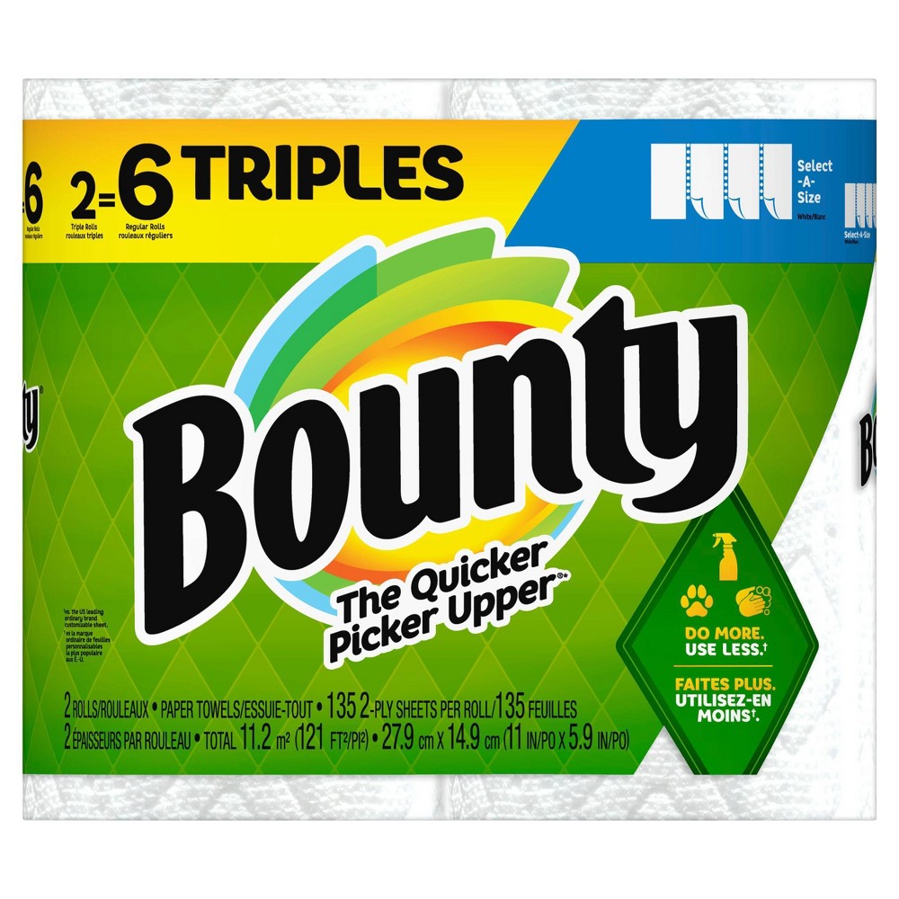 Bounty Select-A-Size Paper Towels - 2 Triple Rolls