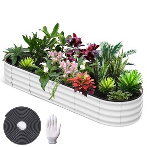 Garvee 6x3x1 FT Galvanized Raised Bed for Outdoor, Oval Garden Bed with Open Base, Tool-Free Assembly Planter Raised Boxes for Vegetables & Flowers - 1 of 4