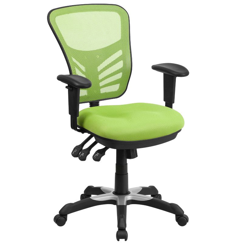 Flash Furniture Mid-Back Mesh Multifunction Executive Swivel Ergonomic Office Chair with Adjustable Arms, 1 of 12