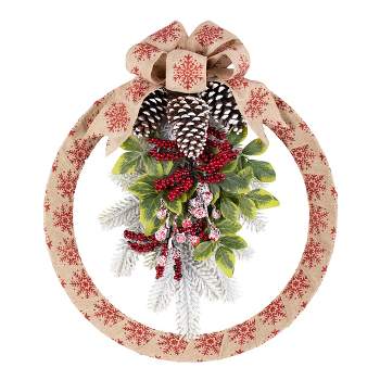 18in Snowflake Homespun Wreath - Haute Décor