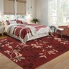 Washable Modern Leaves Printed Rug Non Slip Low Pile Rug Soft Botanical Pattern  Throw Floor Cover Foldable Indoor Carpet for Living Room Bedroom - 4 of 4