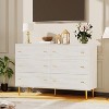 Nasitip 6 Drawer Dresser, 47.2" Wide Rustic Storage Chest with Bar Handles, Vintage Wood Organizer for Bedroom & Living Room – White - 3 of 4