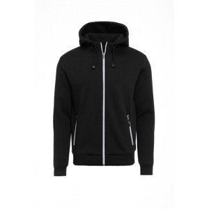 Blu Rock Men's Slim Fit Faux Shearling  Fleece Lined Reflective Tech Full Zip Hoodie - 1 of 3