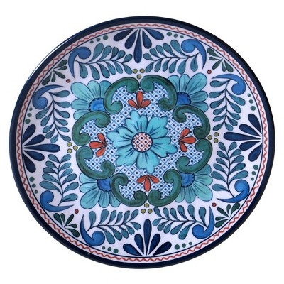 Talavera Blue Hand-Painted Melamine Salad Plates Set