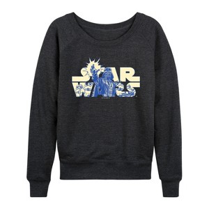 Women's - Star Wars - Logo Empire Lightweight French Terry Wide Neck Long Sleeve Shirt - 1 of 4